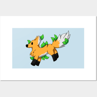 Chibi Fox Leaf Posters and Art